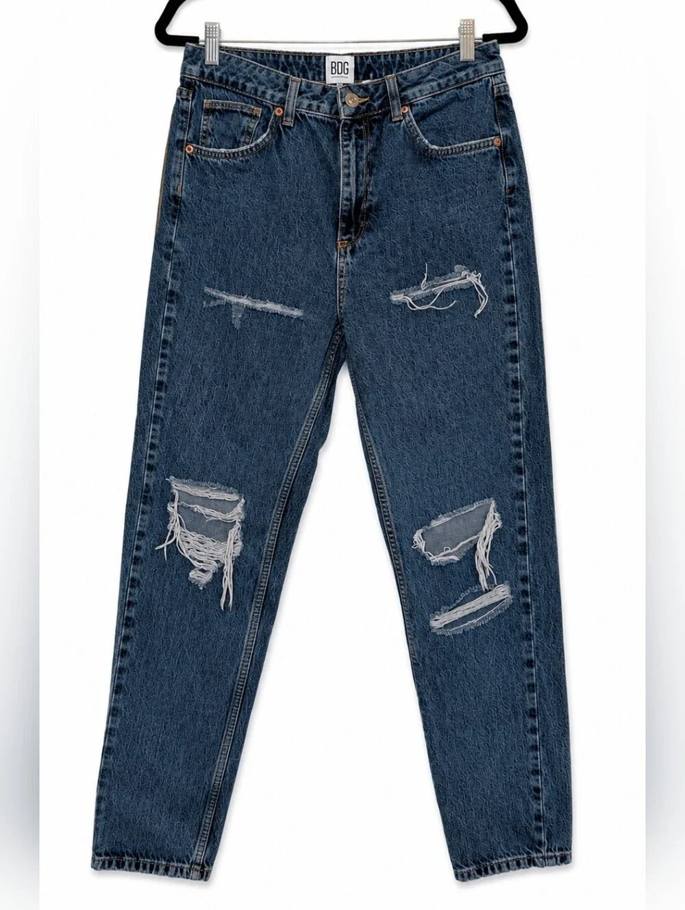 BDG Dark Blue Ripped Mom Jeans